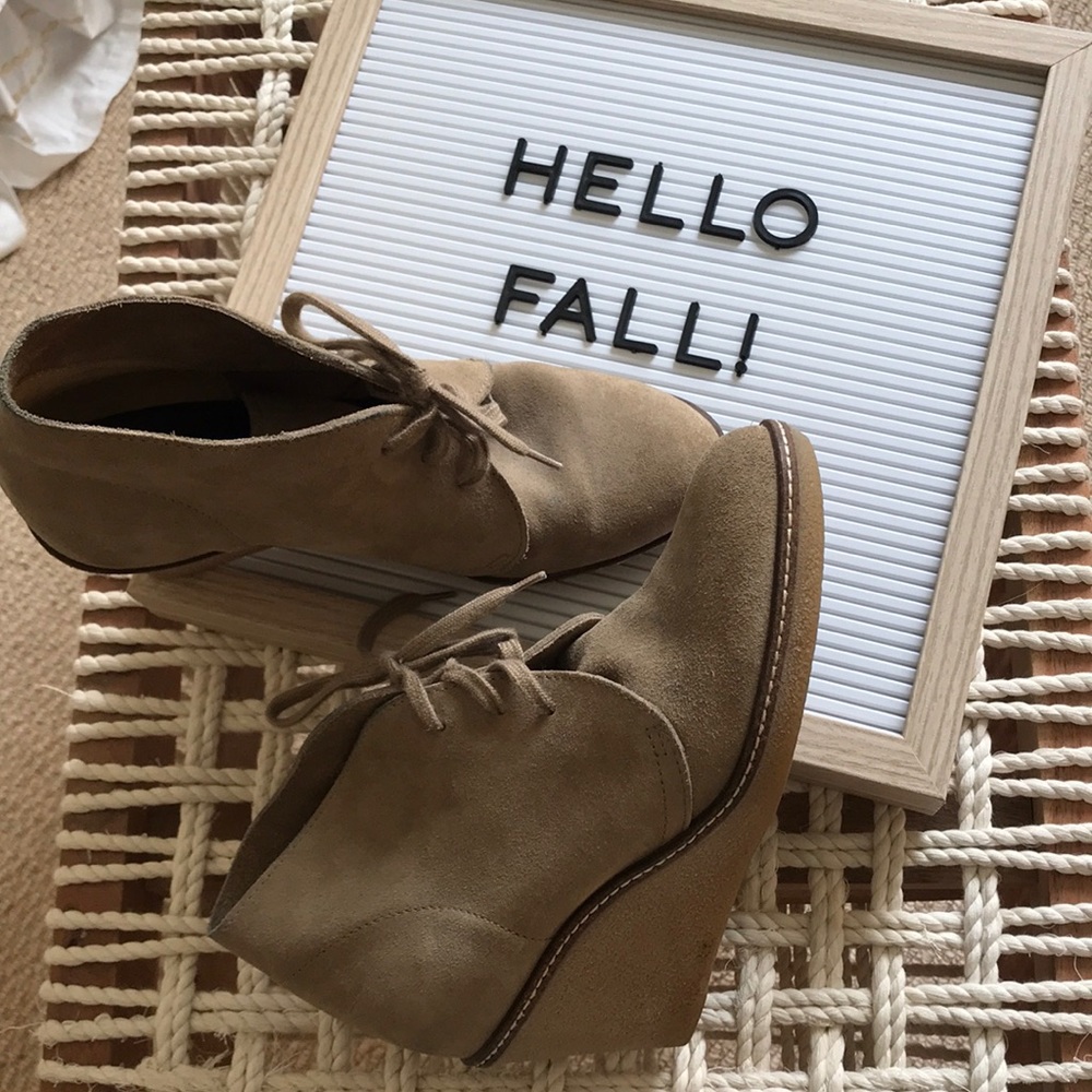 JCrew MacAlister wedge booties